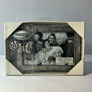 Fetco Pewter Memories Picture frame 6x4 with hanging charm  accent